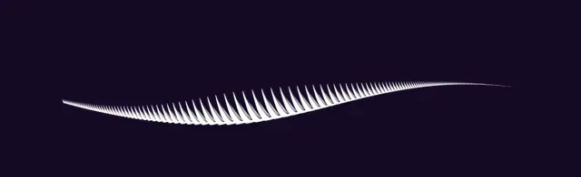 B26 - Curved Spikes - Lined 2 - RAM — Comic Inking Set brush preview