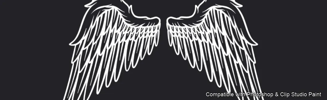 Angel Wings brush 1 of 9 — Photoshop & Clip Studio Paint .abr preview