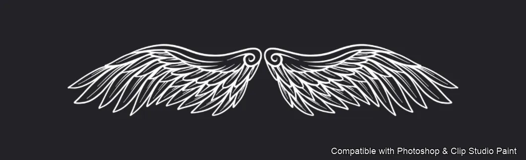 Angel Wings brush 2 of 9 — Photoshop & Clip Studio Paint .abr preview