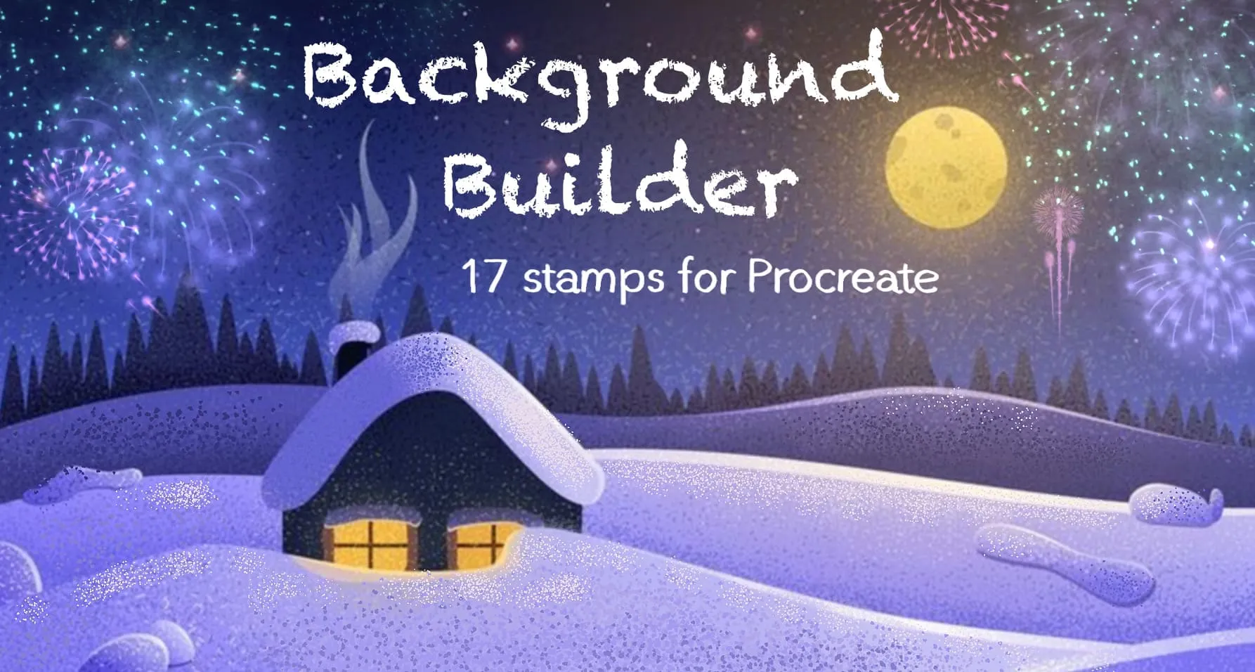 Background Builder Procreate brush set cover