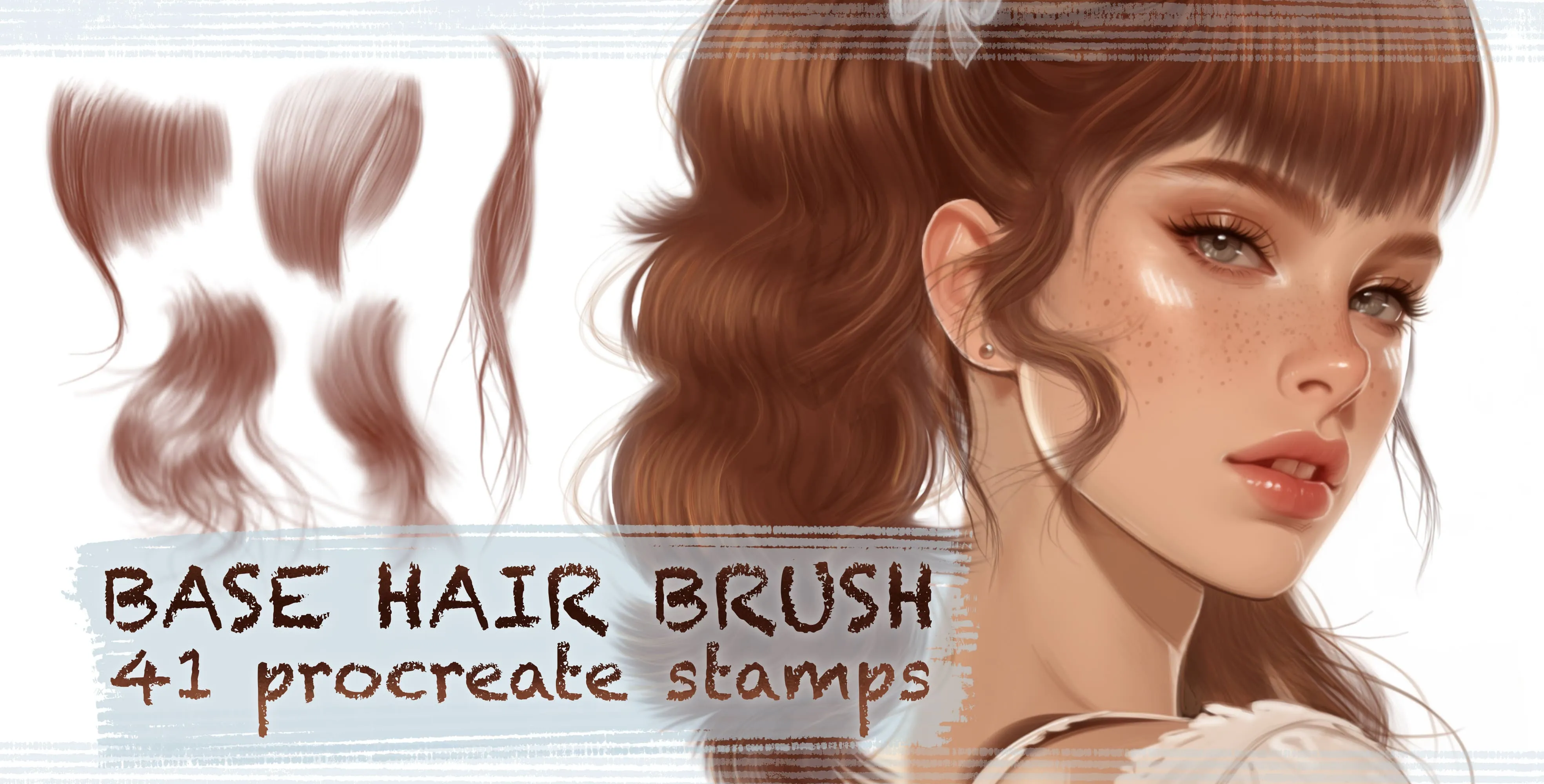 Base Hair Procreate brush set cover