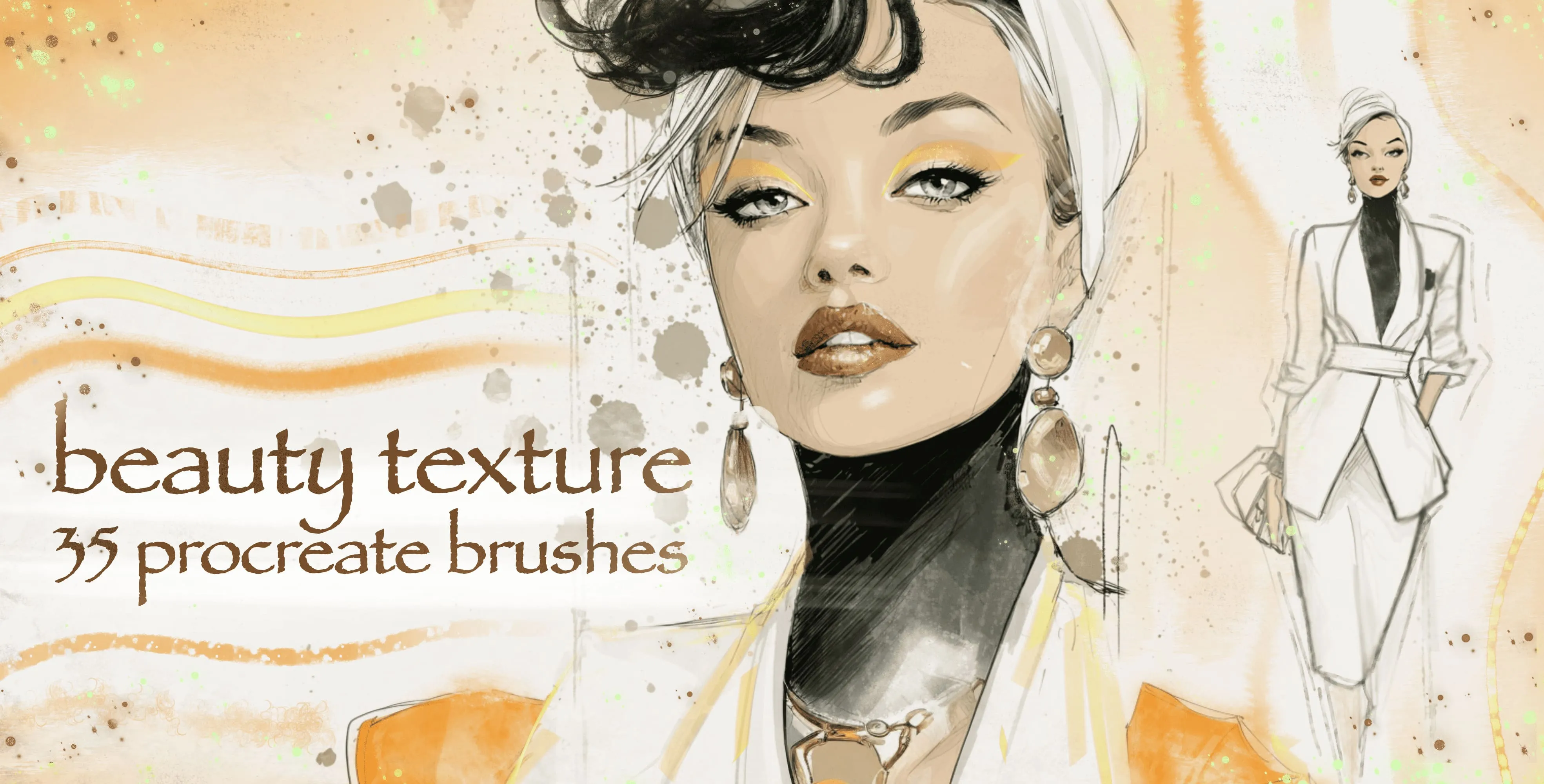 Beauty Texture Procreate brush set — 35 brushes, texture & decoration