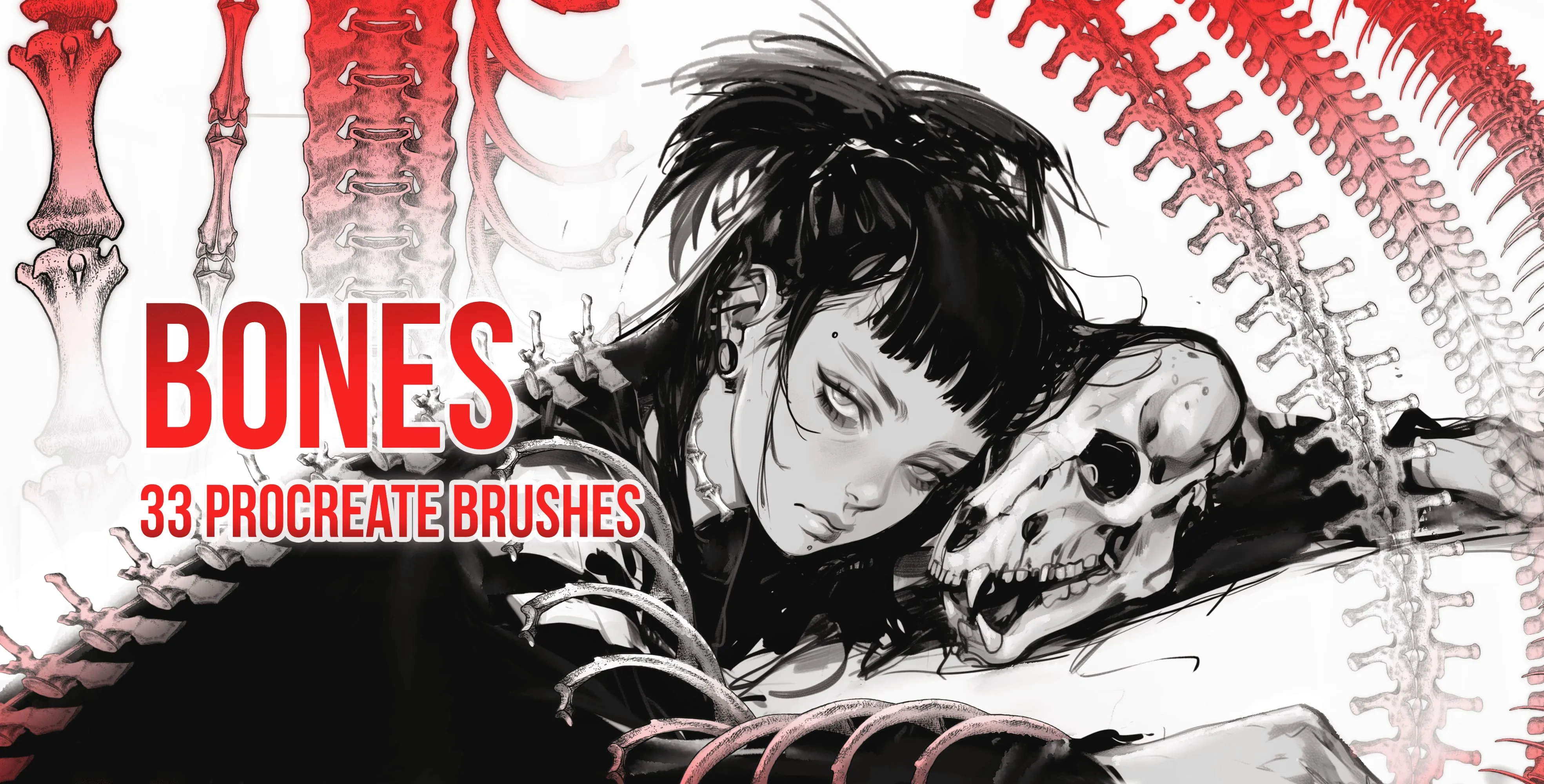 Bones Procreate brush set cover