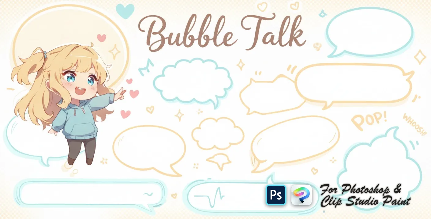 Bubble Talk Photoshop & Clip Studio Paint brush set cover