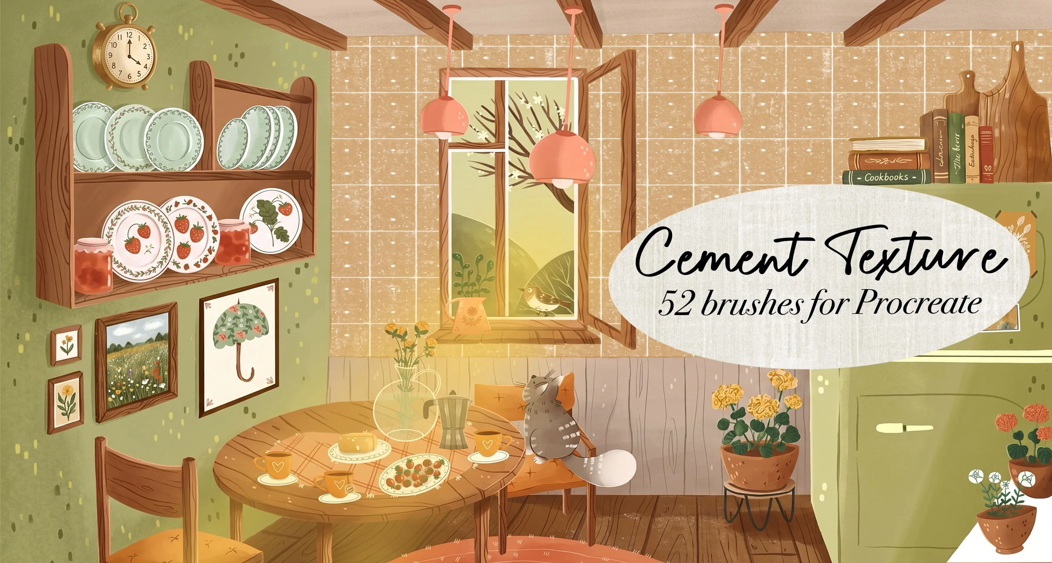 Cement Texture Procreate brush set cover