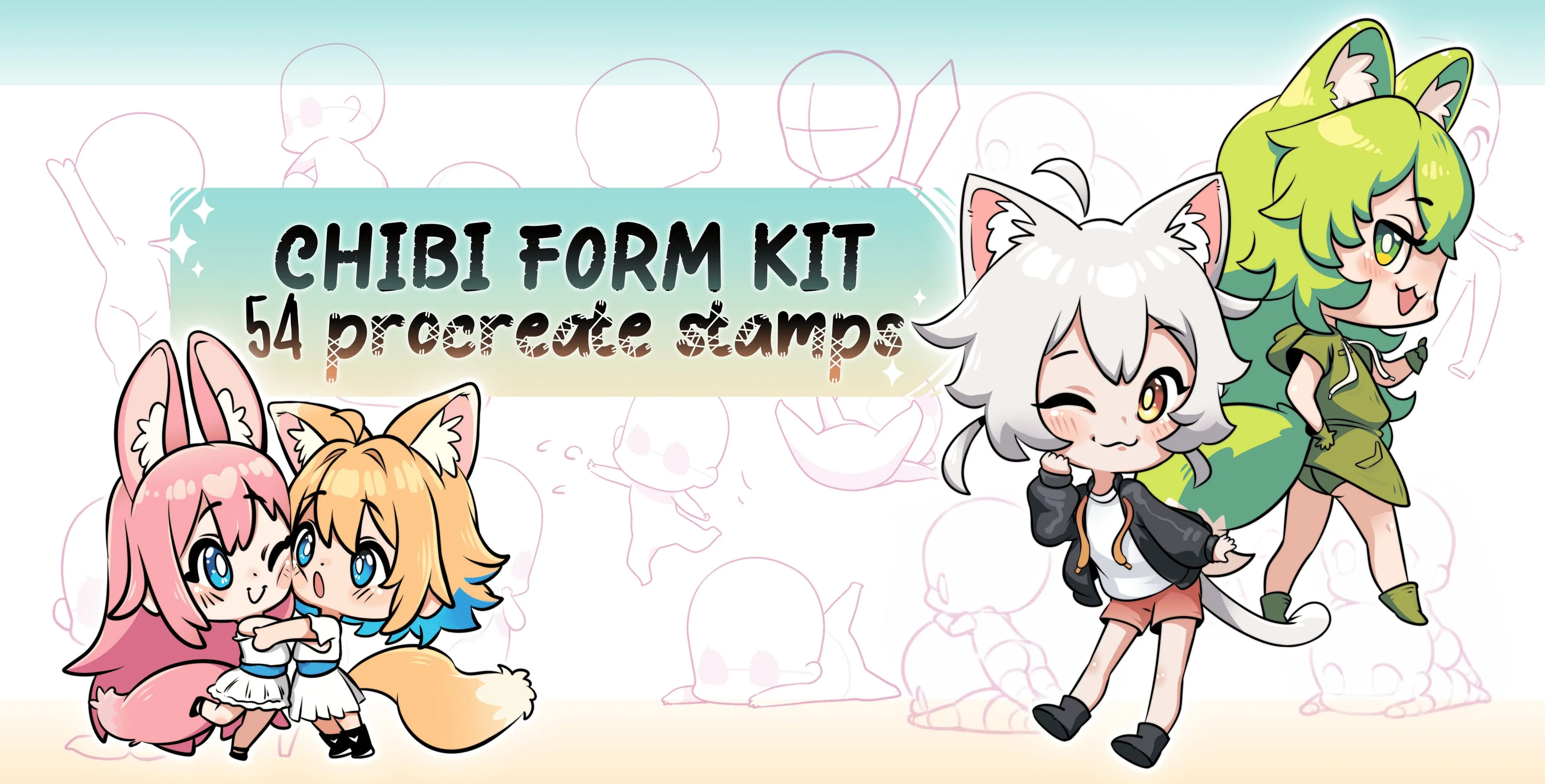 Chibi Form Kit Procreate brush set cover
