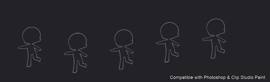 Chibi Pose Lab brush 3 of 54 — Photoshop & Clip Studio Paint .abr preview
