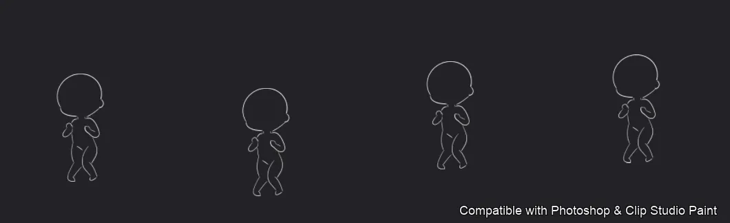 Chibi Pose Lab brush 5 of 54 — Photoshop & Clip Studio Paint .abr preview