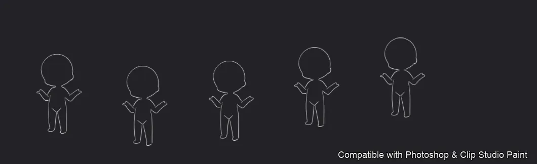 Chibi Pose Lab brush 6 of 54 — Photoshop & Clip Studio Paint .abr preview