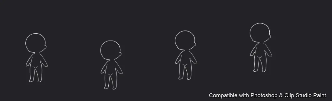 Chibi Pose Lab brush 7 of 54 — Photoshop & Clip Studio Paint .abr preview