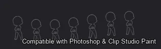 Chibi Pose Lab brush 8 of 54 — Photoshop & Clip Studio Paint .abr preview