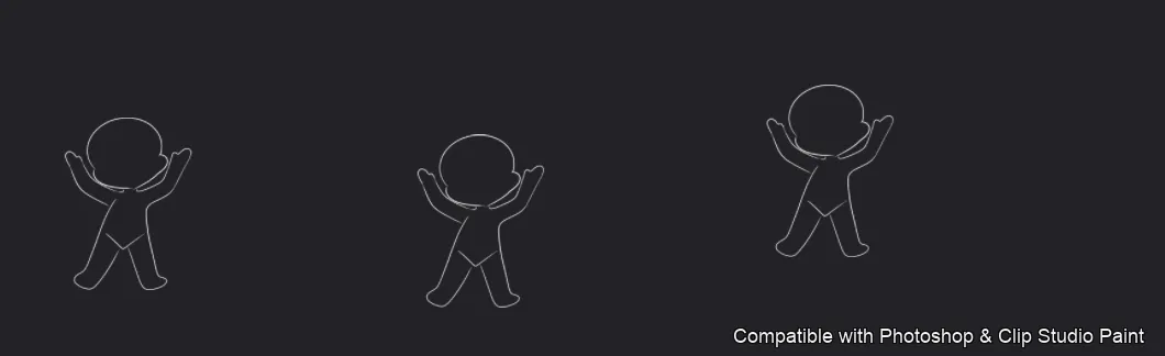 Chibi Pose Lab brush 9 of 54 — Photoshop & Clip Studio Paint .abr preview