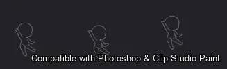 Chibi Pose Lab brush 10 of 54 — Photoshop & Clip Studio Paint .abr preview