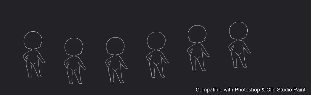 Chibi Pose Lab brush 12 of 54 — Photoshop & Clip Studio Paint .abr preview