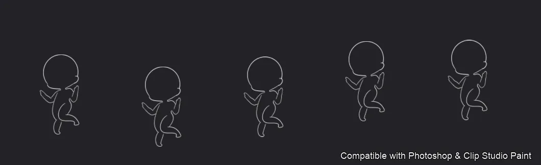 Chibi Pose Lab brush 14 of 54 — Photoshop & Clip Studio Paint .abr preview