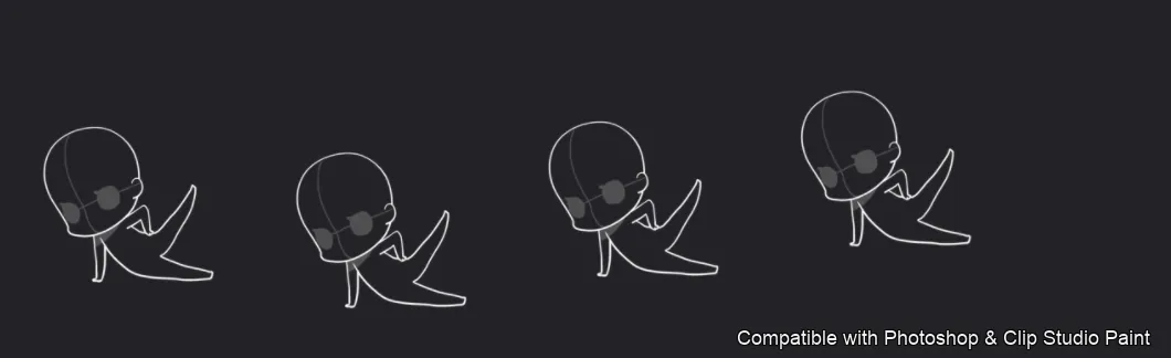 Chibi Pose Lab brush 15 of 54 — Photoshop & Clip Studio Paint .abr preview
