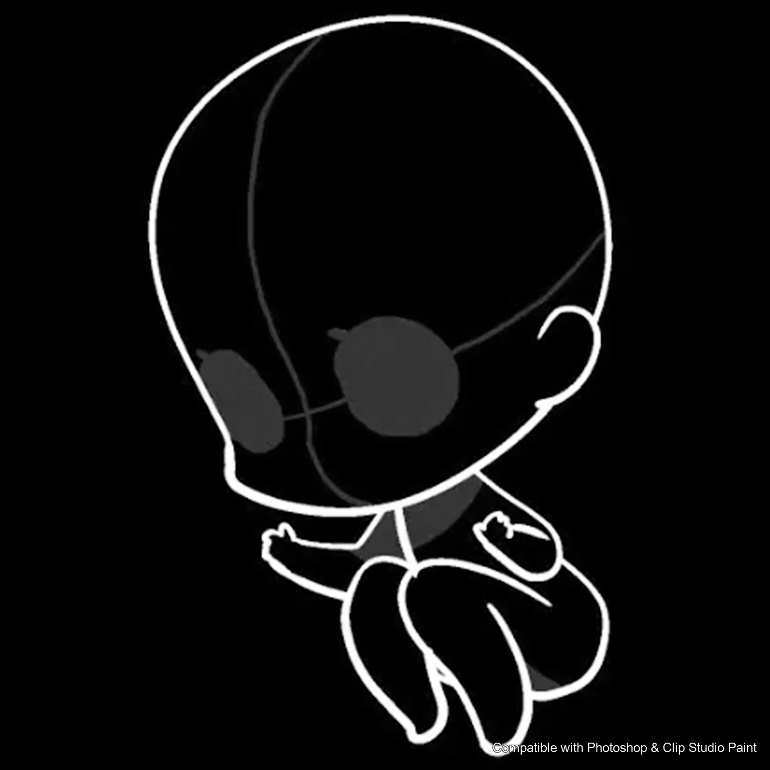 Chibi Pose Lab brush 17 of 54 — Photoshop & Clip Studio Paint .abr preview