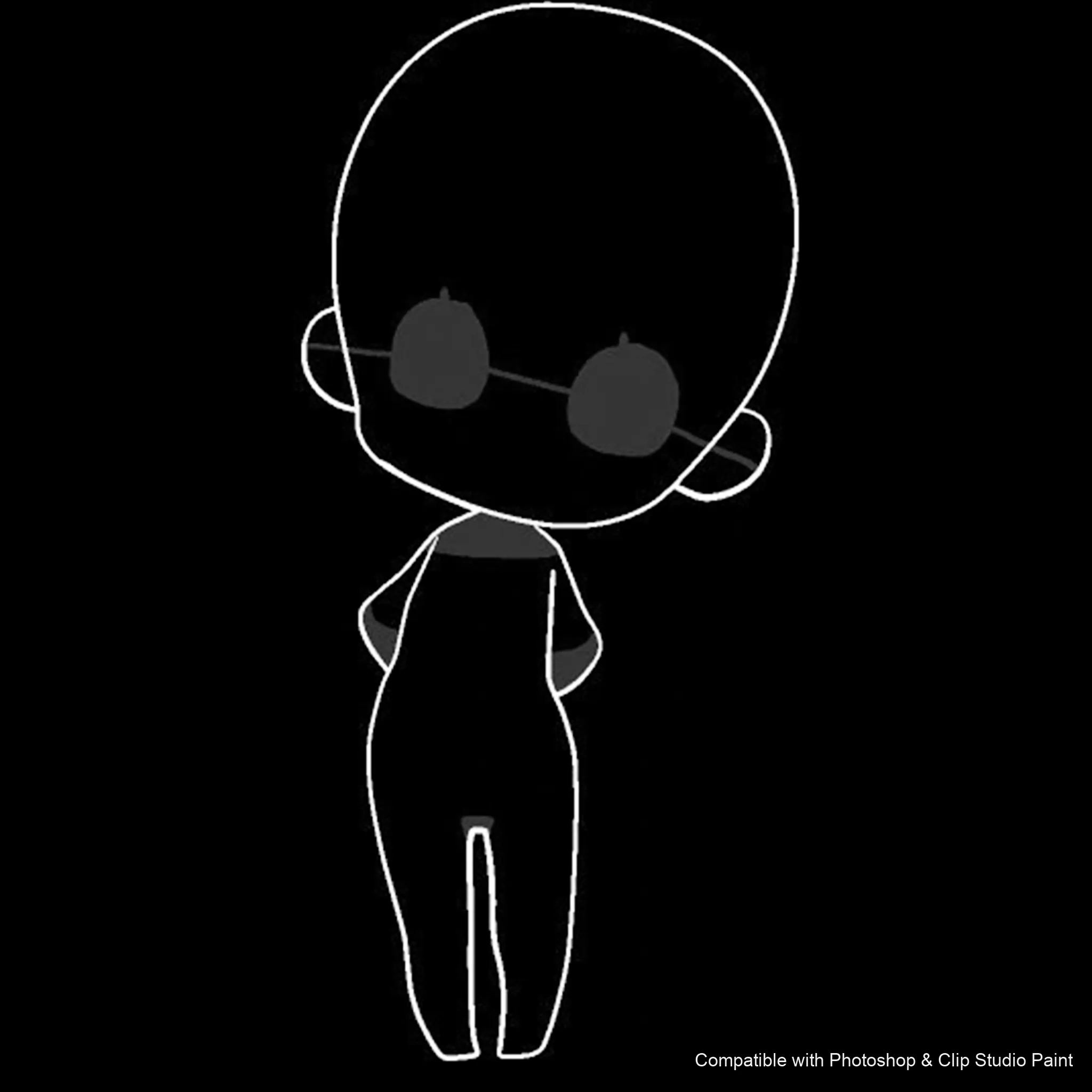 Chibi Pose Lab brush 19 of 54 — Photoshop & Clip Studio Paint .abr preview