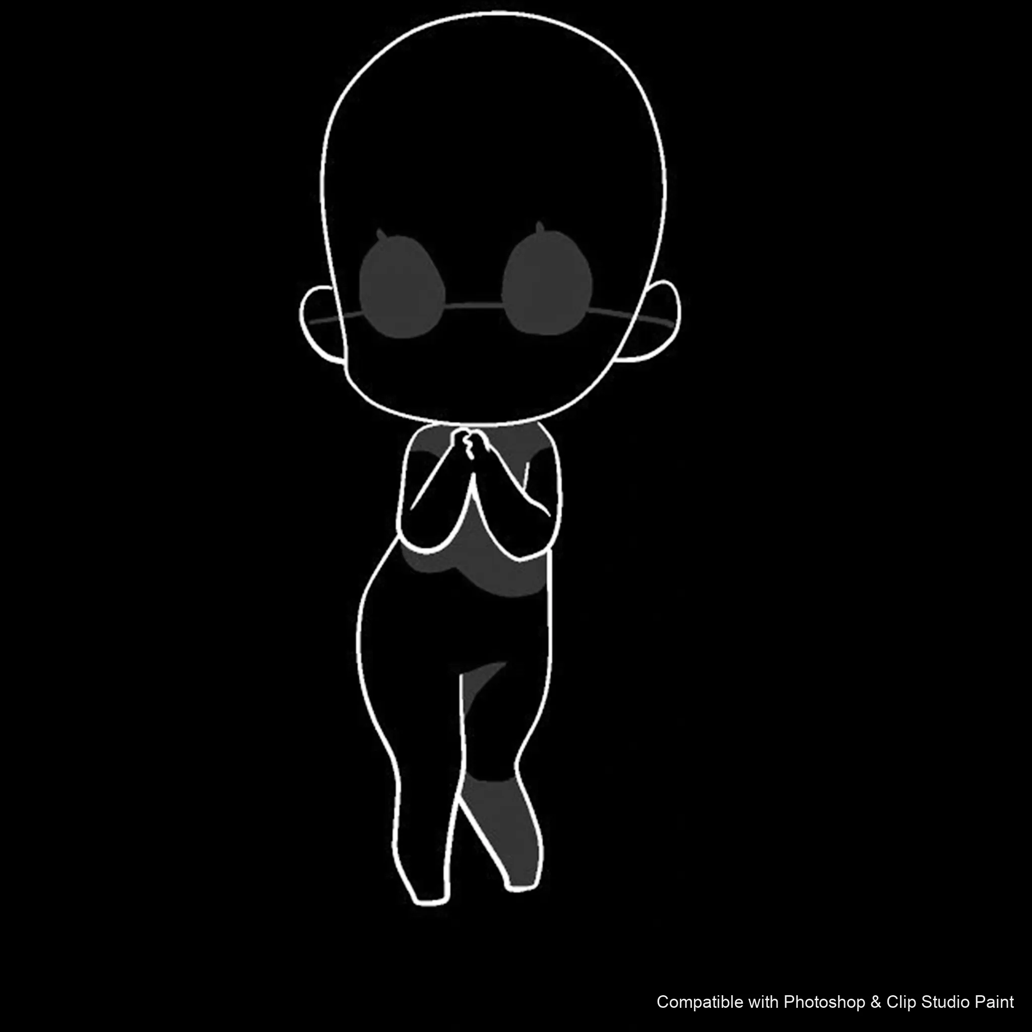 Chibi Pose Lab brush 20 of 54 — Photoshop & Clip Studio Paint .abr preview