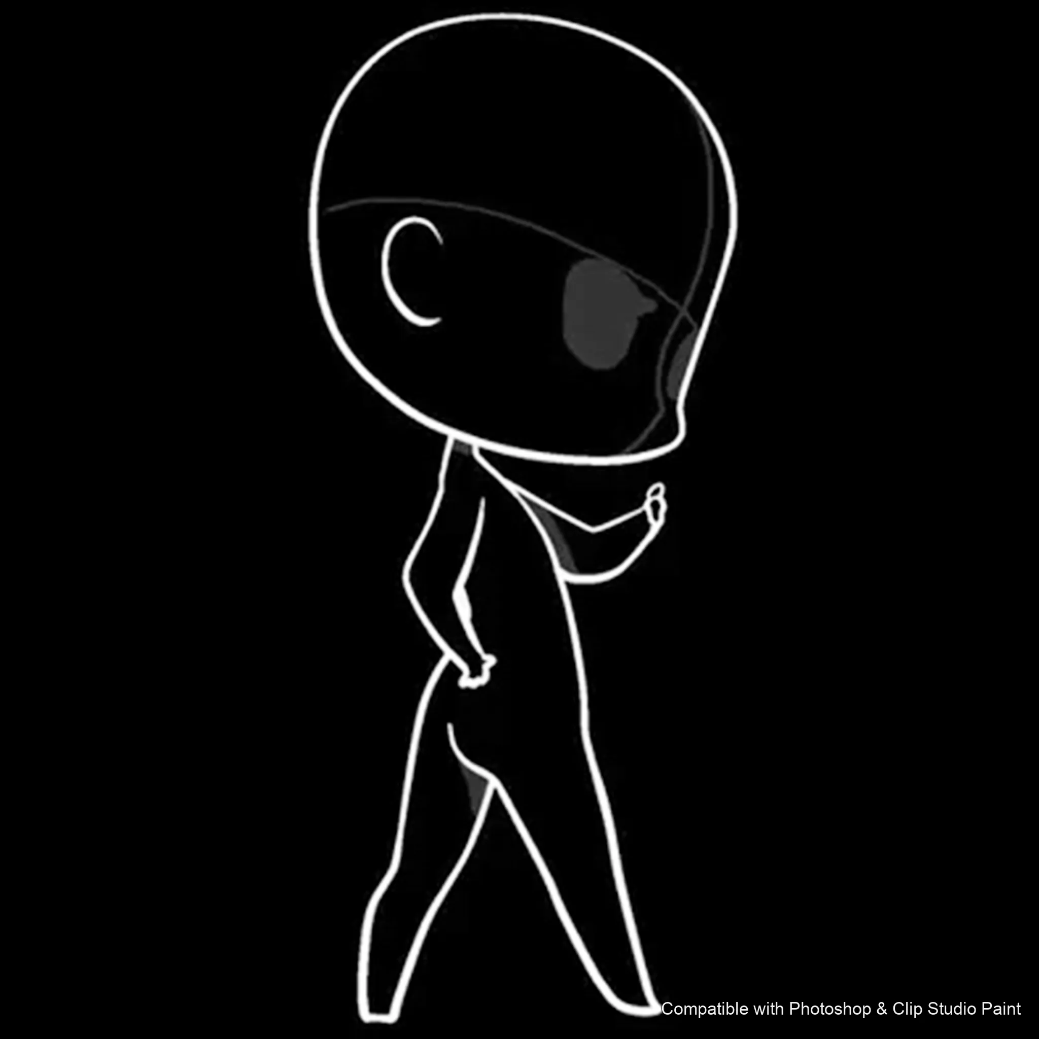 Chibi Pose Lab brush 23 of 54 — Photoshop & Clip Studio Paint .abr preview