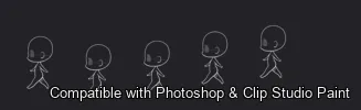 Chibi Pose Lab brush 24 of 54 — Photoshop & Clip Studio Paint .abr preview