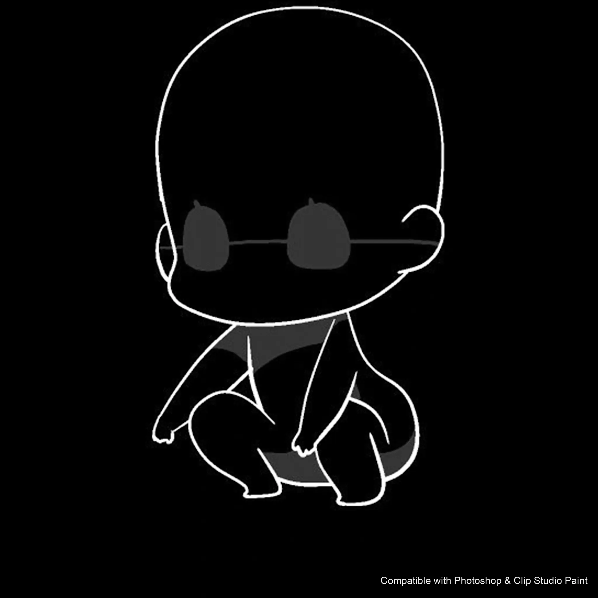 Chibi Pose Lab brush 25 of 54 — Photoshop & Clip Studio Paint .abr preview