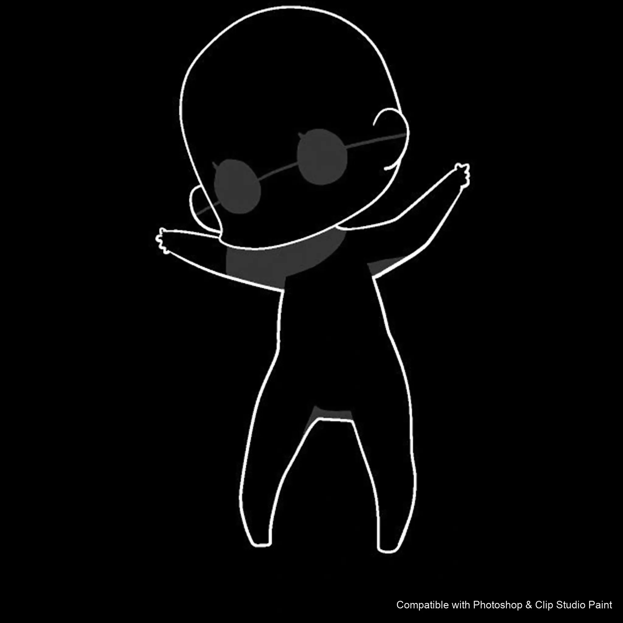 Chibi Pose Lab brush 27 of 54 — Photoshop & Clip Studio Paint .abr preview