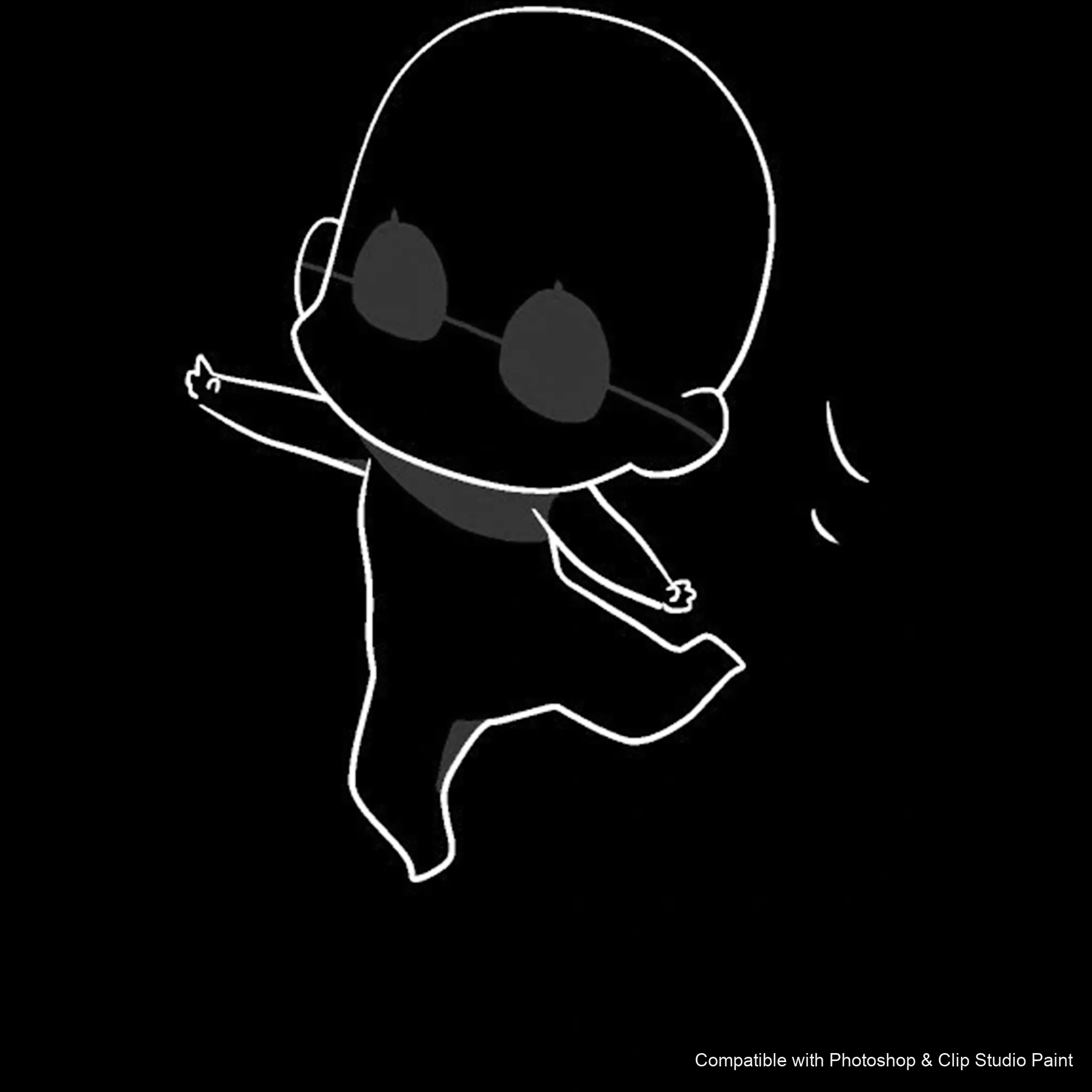 Chibi Pose Lab brush 28 of 54 — Photoshop & Clip Studio Paint .abr preview