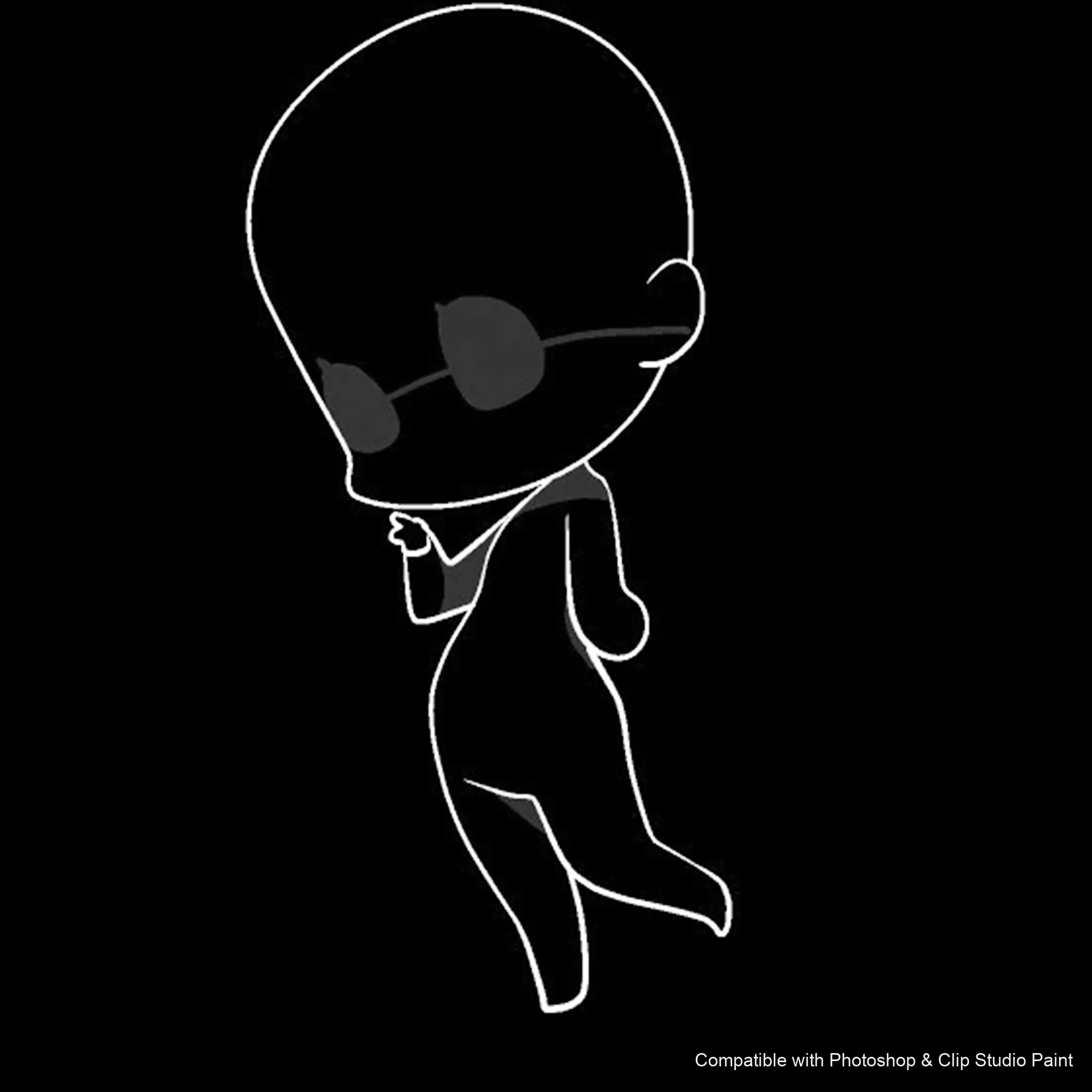 Chibi Pose Lab brush 30 of 54 — Photoshop & Clip Studio Paint .abr preview