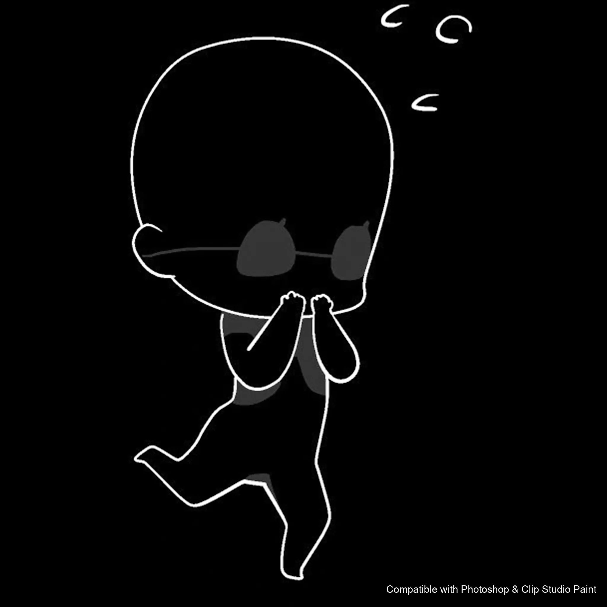 Chibi Pose Lab brush 31 of 54 — Photoshop & Clip Studio Paint .abr preview