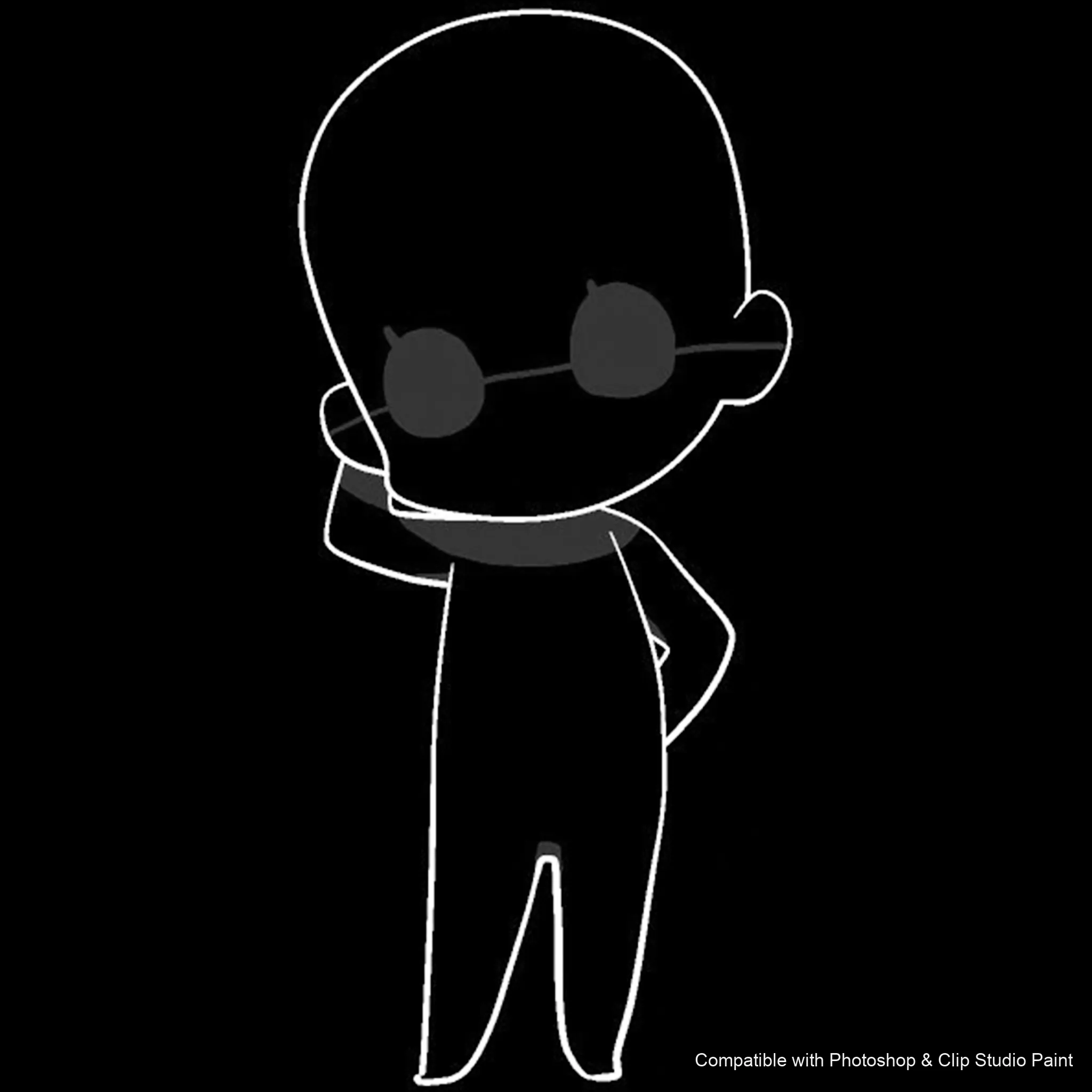 Chibi Pose Lab brush 32 of 54 — Photoshop & Clip Studio Paint .abr preview