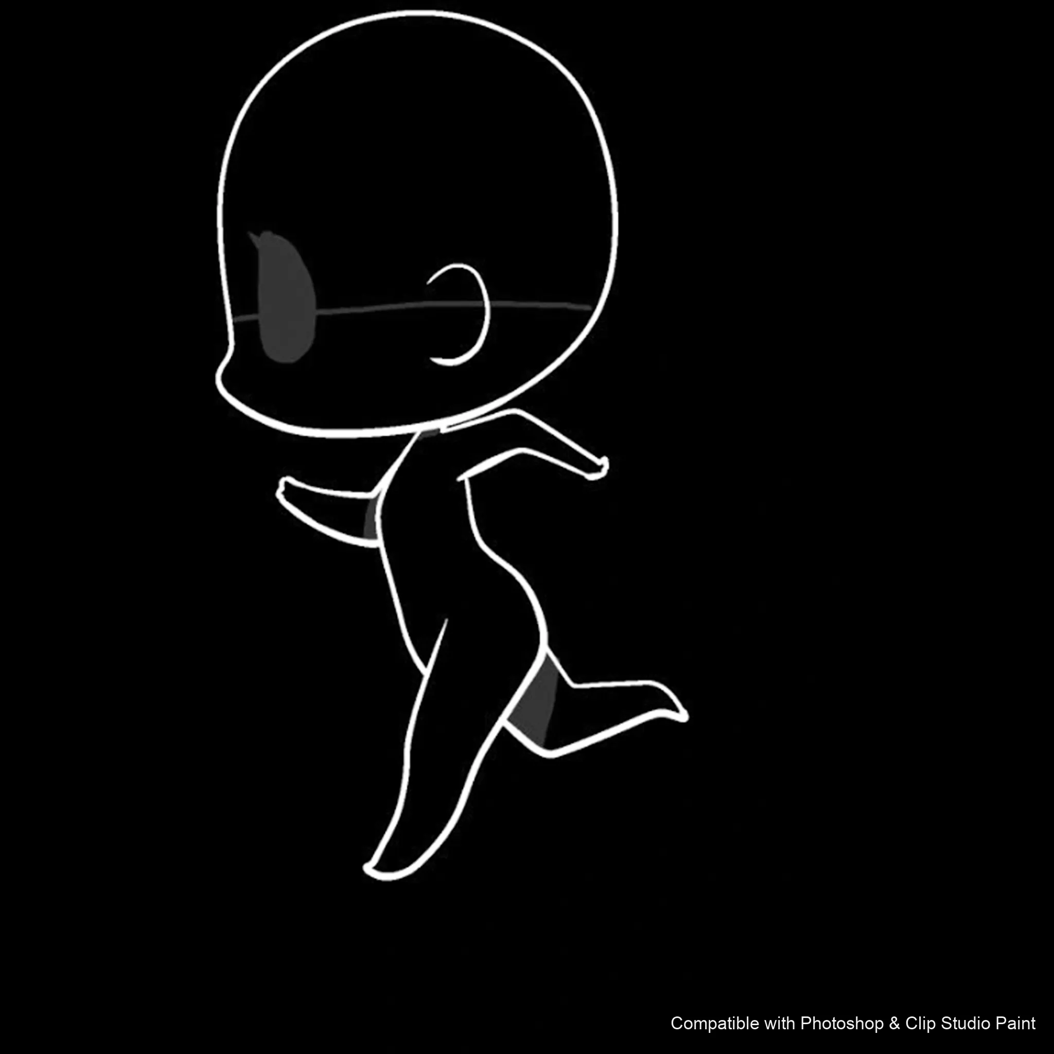 Chibi Pose Lab brush 33 of 54 — Photoshop & Clip Studio Paint .abr preview