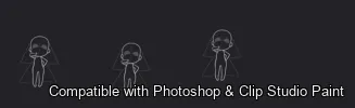 Chibi Pose Lab brush 34 of 54 — Photoshop & Clip Studio Paint .abr preview