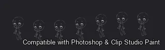 Chibi Pose Lab brush 35 of 54 — Photoshop & Clip Studio Paint .abr preview