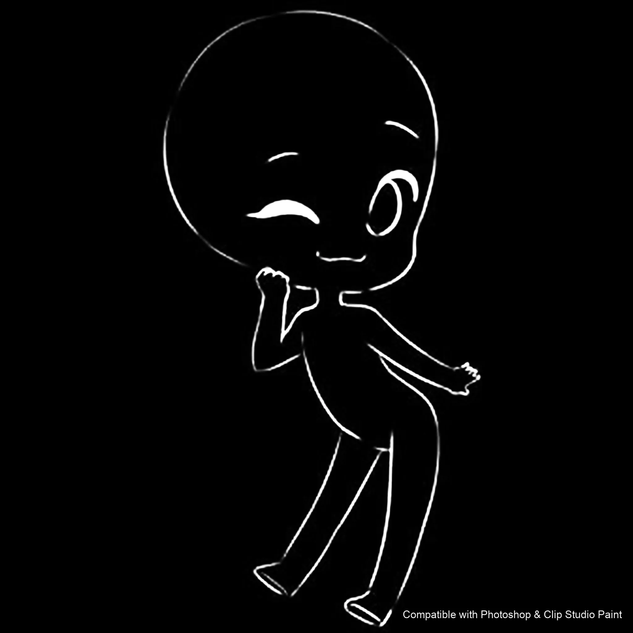 Chibi Pose Lab brush 36 of 54 — Photoshop & Clip Studio Paint .abr preview