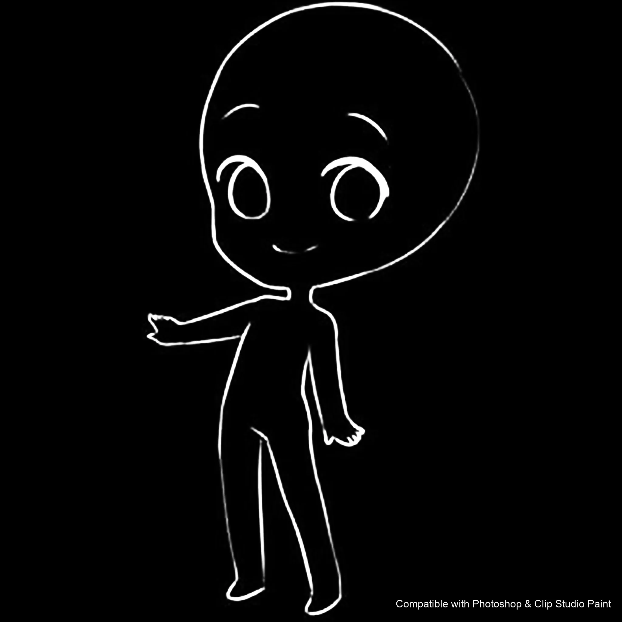Chibi Pose Lab brush 37 of 54 — Photoshop & Clip Studio Paint .abr preview