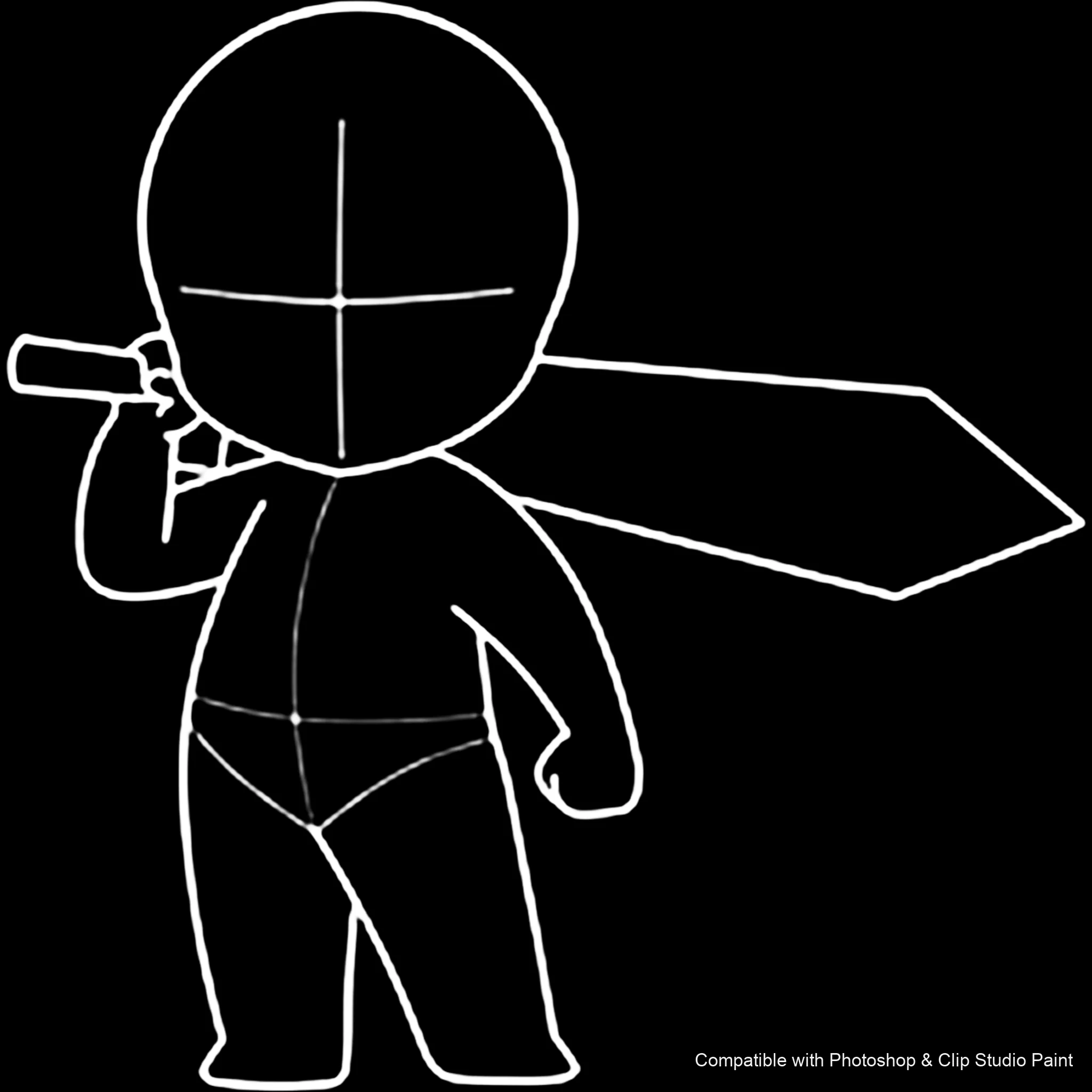 Chibi Pose Lab brush 39 of 54 — Photoshop & Clip Studio Paint .abr preview