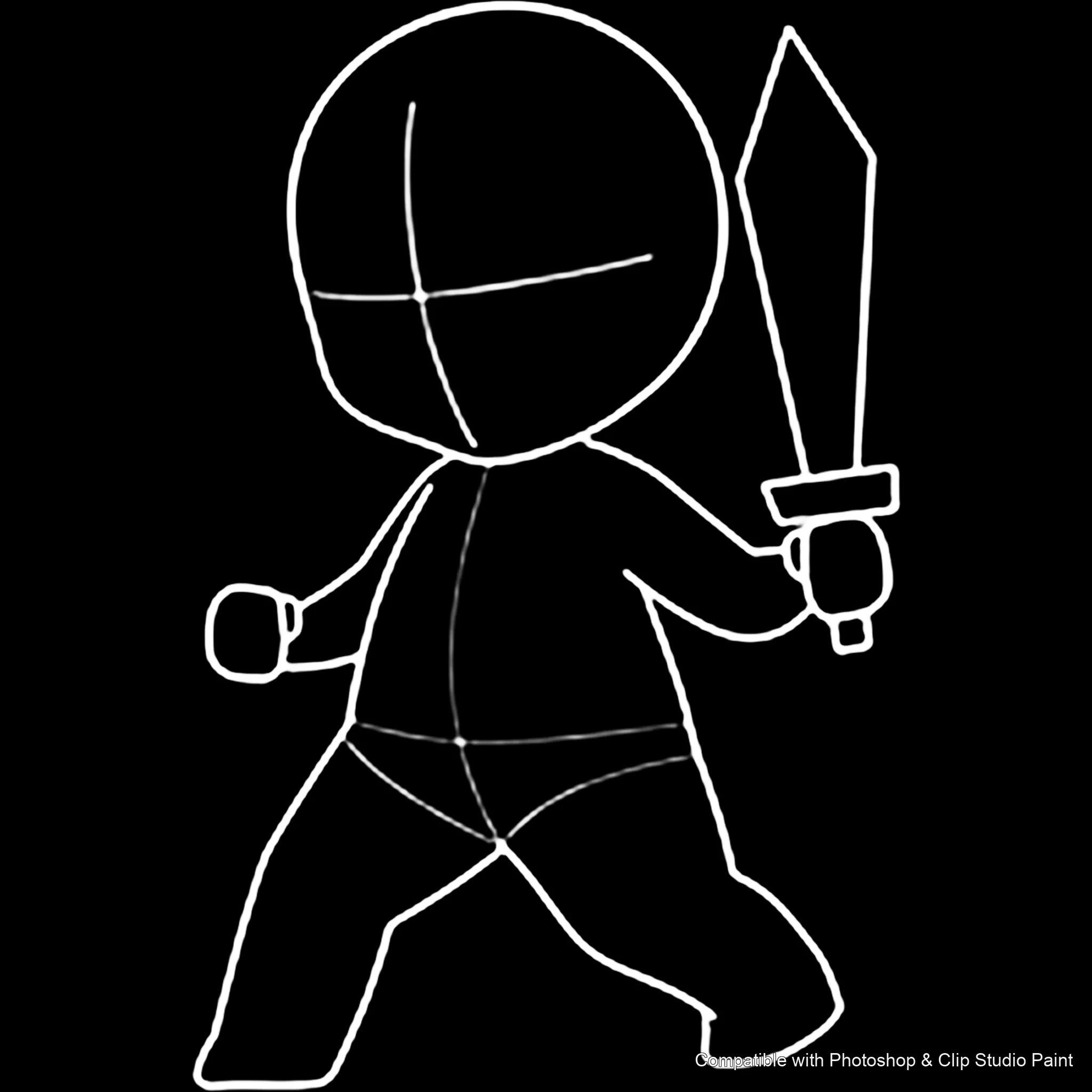 Chibi Pose Lab brush 40 of 54 — Photoshop & Clip Studio Paint .abr preview