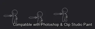 Chibi Pose Lab brush 41 of 54 — Photoshop & Clip Studio Paint .abr preview
