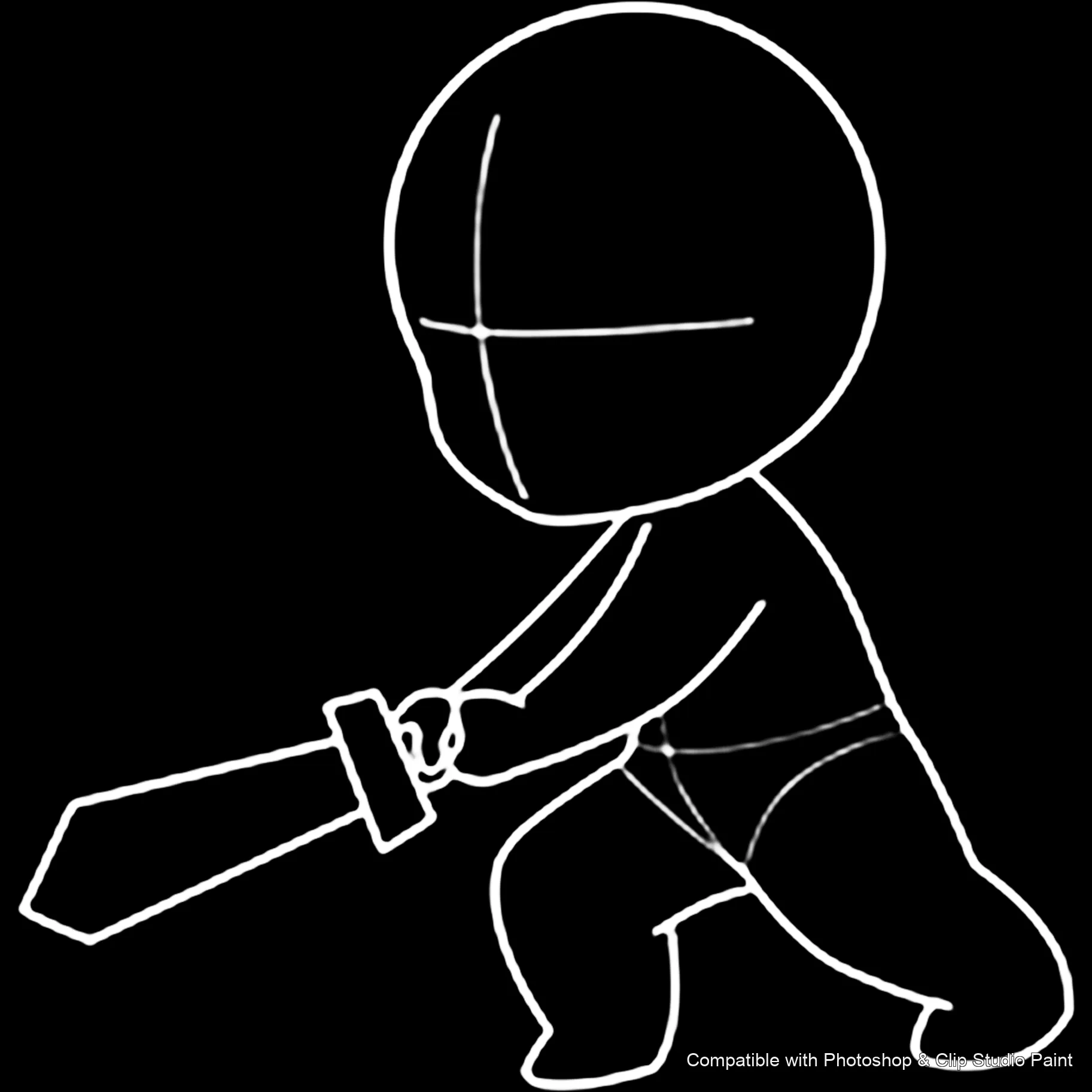 Chibi Pose Lab brush 42 of 54 — Photoshop & Clip Studio Paint .abr preview