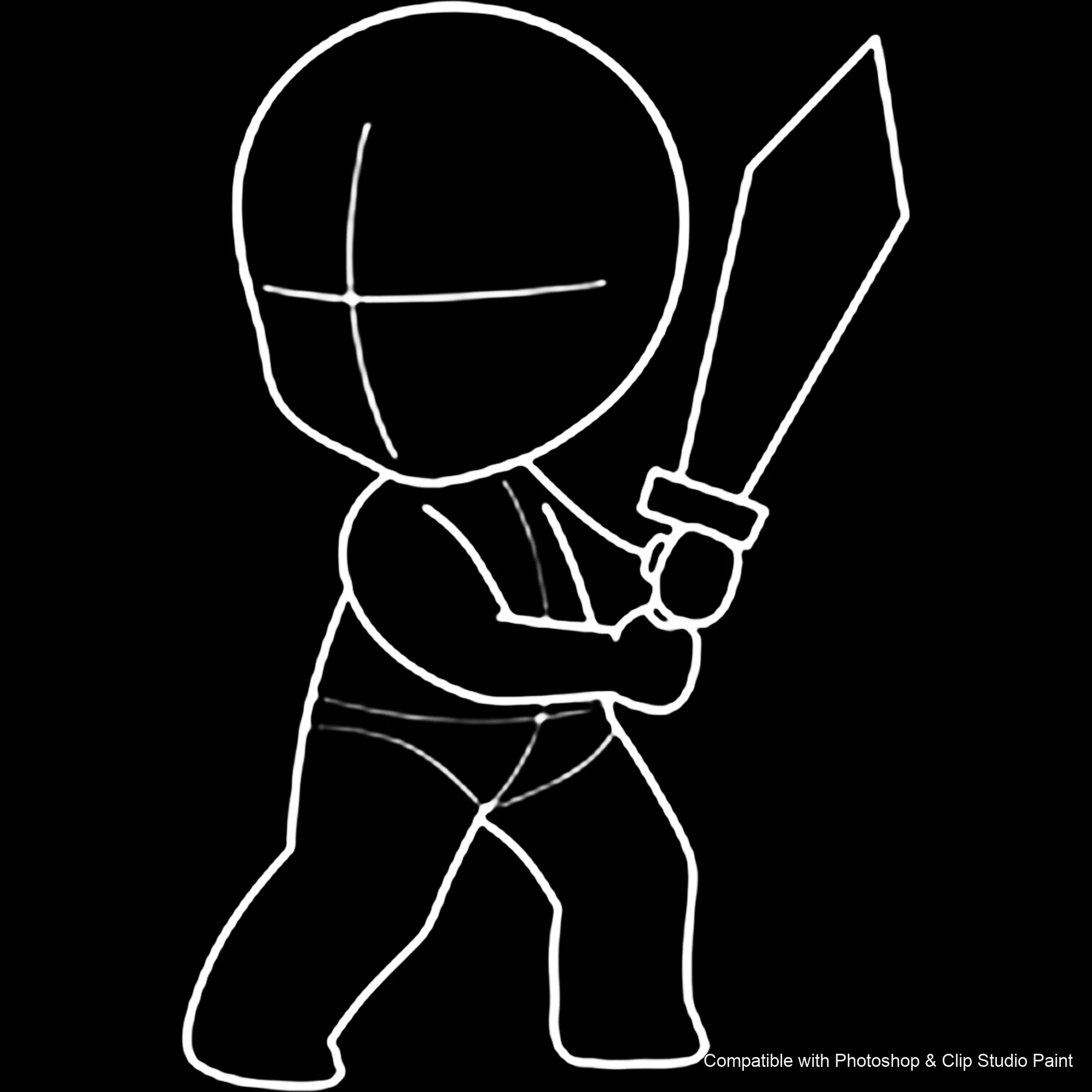 Chibi Pose Lab brush 45 of 54 — Photoshop & Clip Studio Paint .abr preview