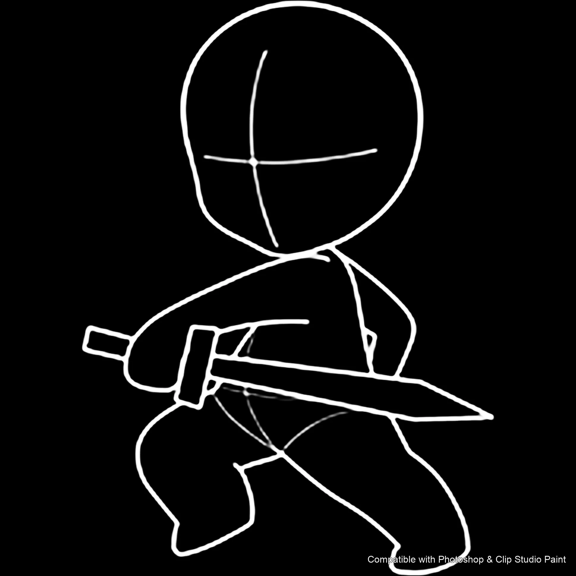 Chibi Pose Lab brush 46 of 54 — Photoshop & Clip Studio Paint .abr preview