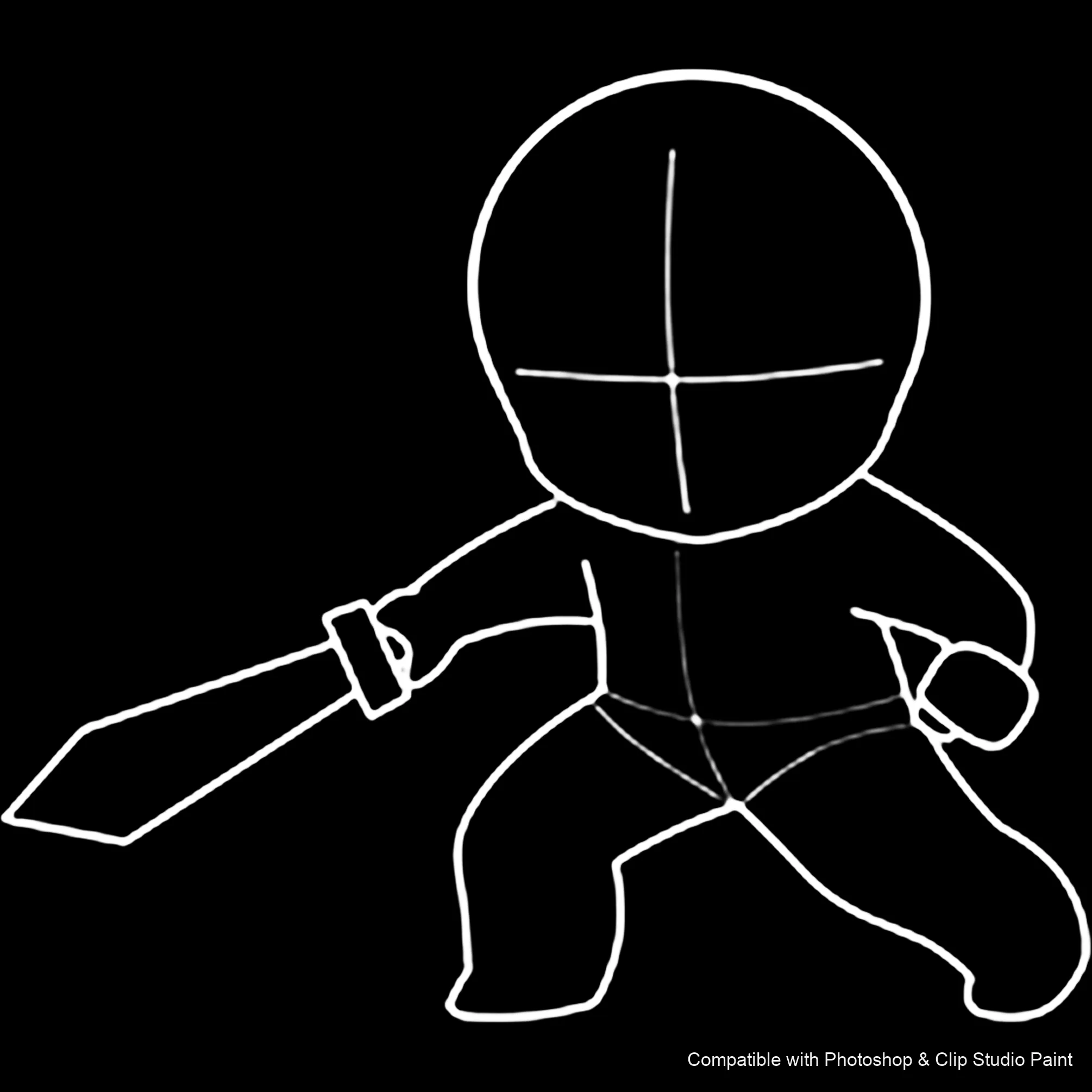 Chibi Pose Lab brush 47 of 54 — Photoshop & Clip Studio Paint .abr preview