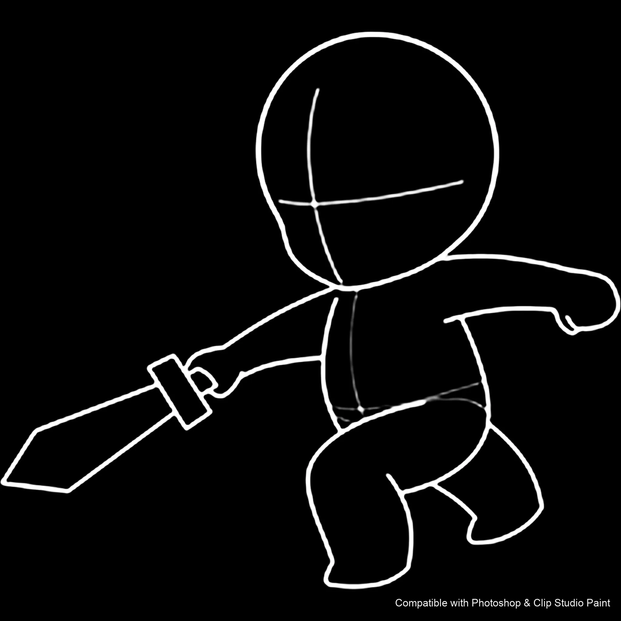 Chibi Pose Lab brush 49 of 54 — Photoshop & Clip Studio Paint .abr preview