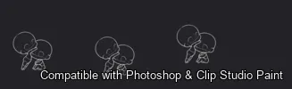 Chibi Pose Lab brush 51 of 54 — Photoshop & Clip Studio Paint .abr preview
