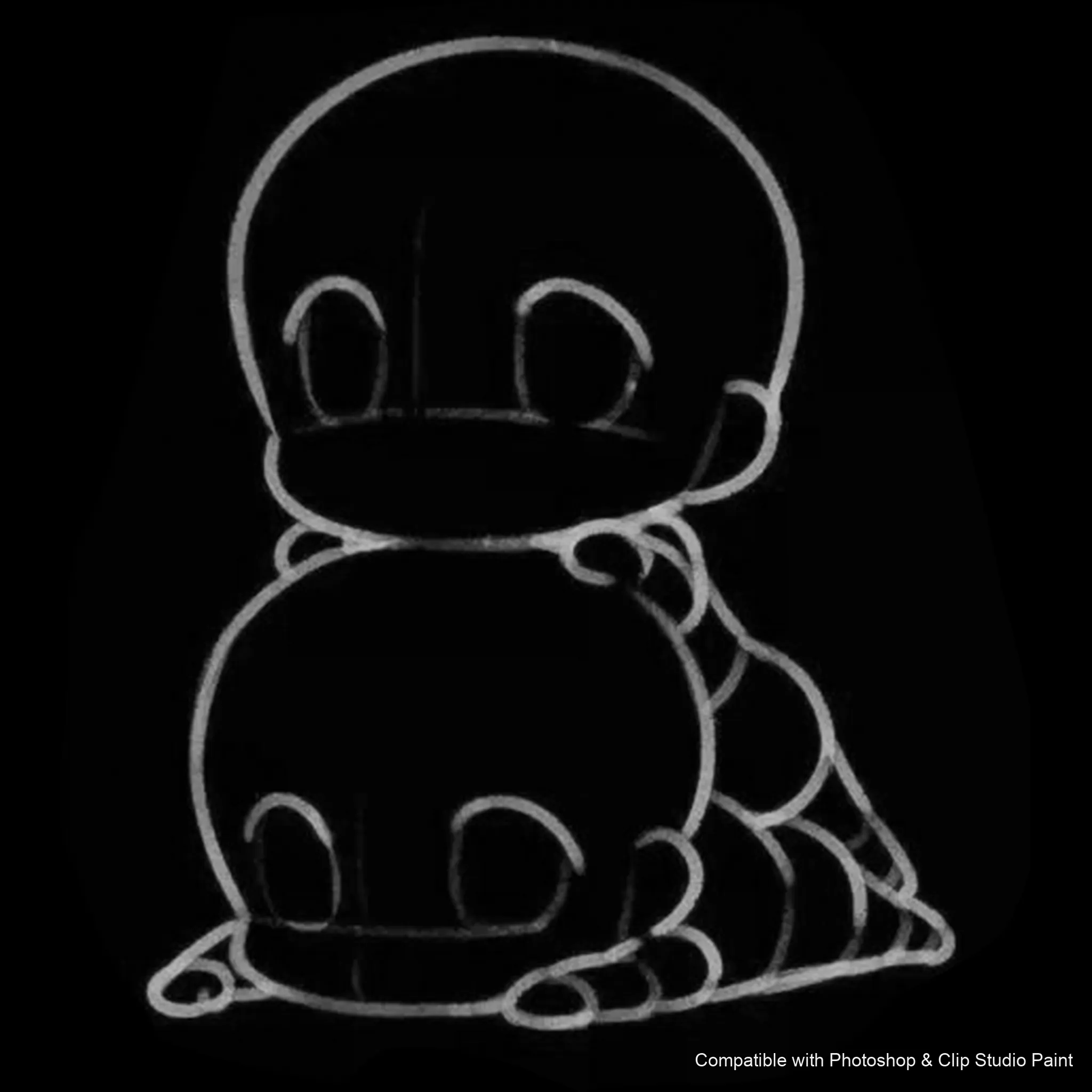 Chibi Pose Lab brush 52 of 54 — Photoshop & Clip Studio Paint .abr preview