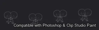 Chibi Pose Lab brush 53 of 54 — Photoshop & Clip Studio Paint .abr preview