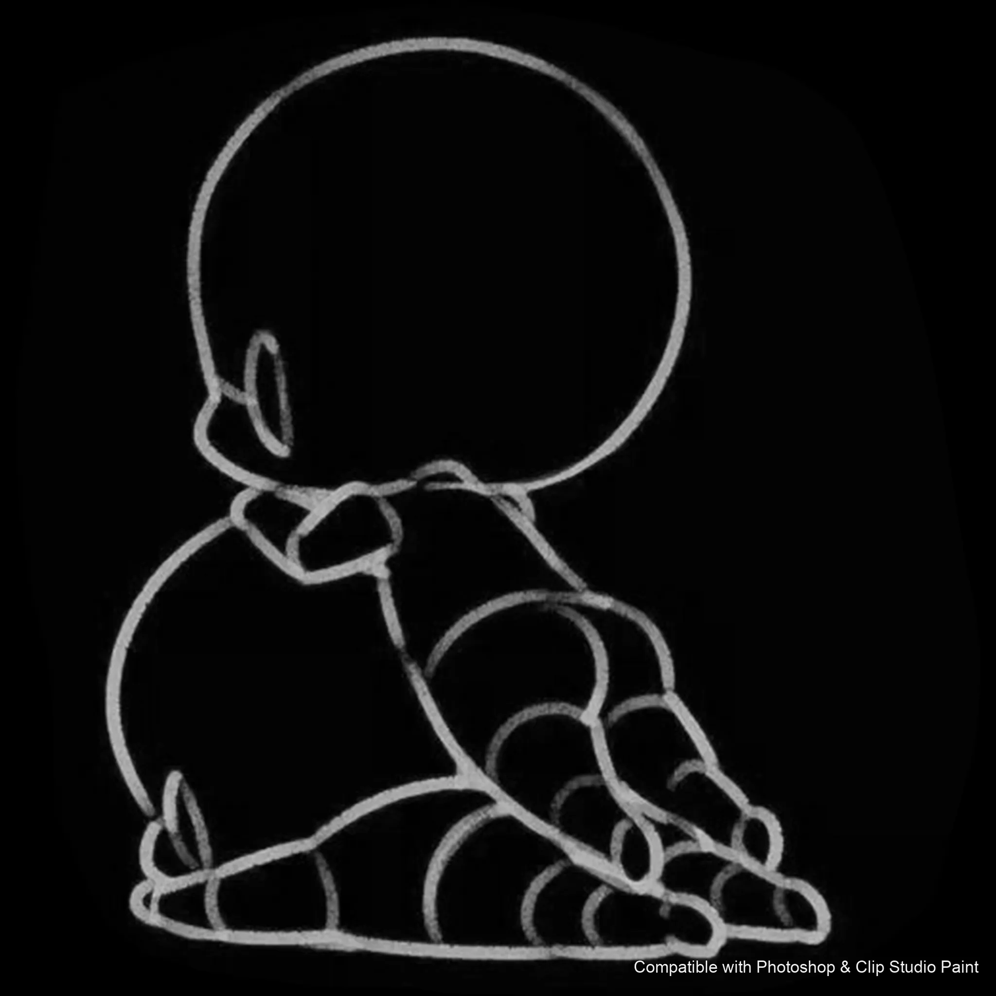 Chibi Pose Lab brush 54 of 54 — Photoshop & Clip Studio Paint .abr preview