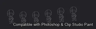 Chibi Squad brush 1 of 50 — Photoshop & Clip Studio Paint .abr preview