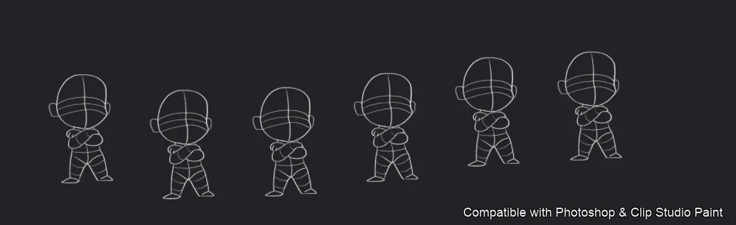 Chibi Squad brush 2 of 50 — Photoshop & Clip Studio Paint .abr preview